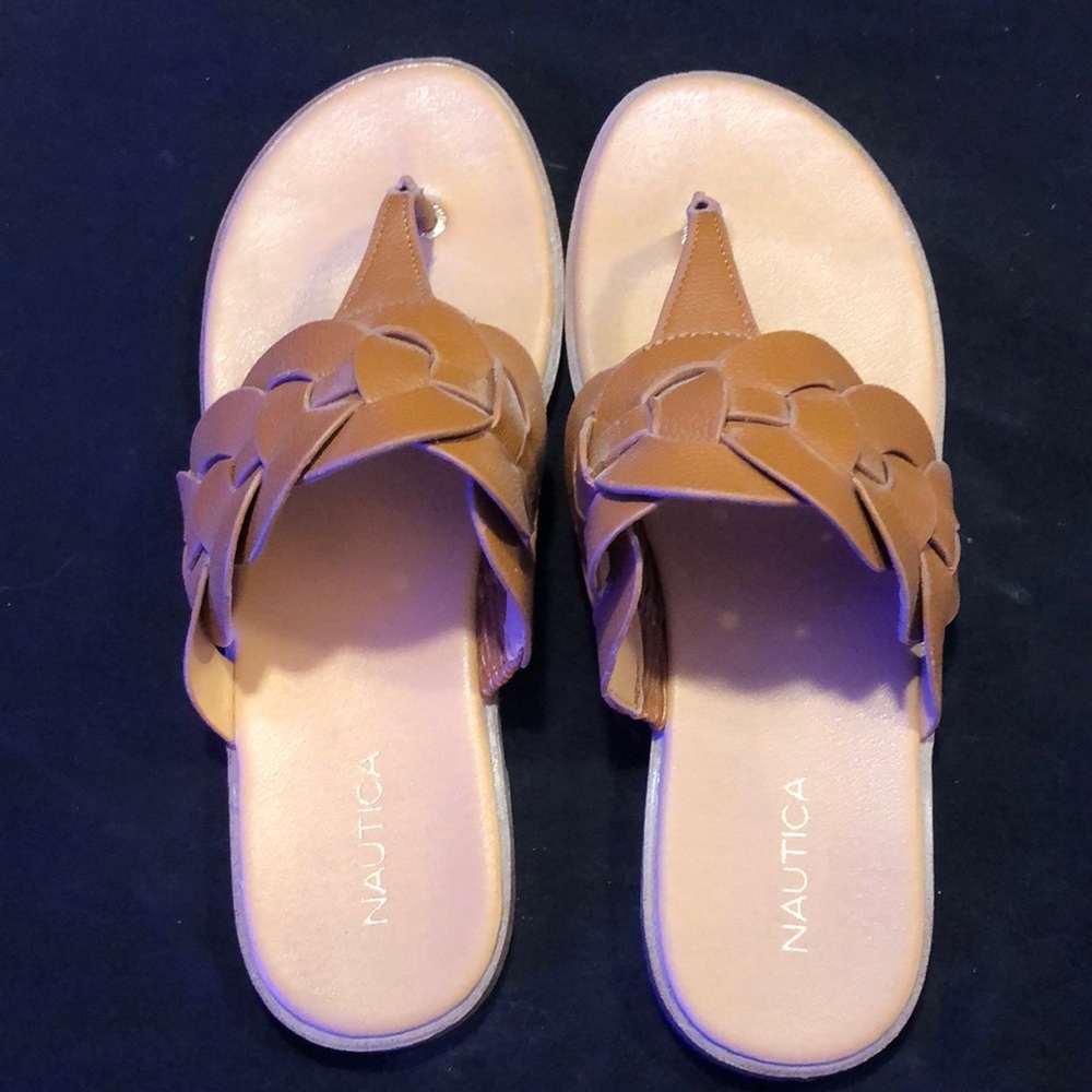 Brown sandals nautical